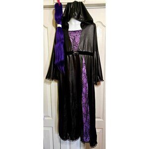 Spirit Halloween Spider Sorceress Witch Costume Girls 14-16 Hooded Dress Purple